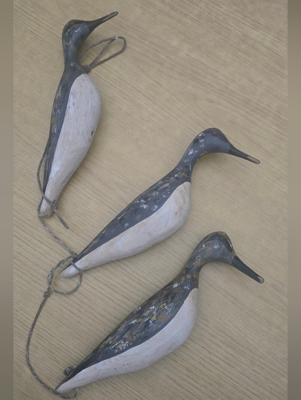 Vintage WEK Will E Kirkpatrick Carved Wood Shorebird Decoys - Folk Art